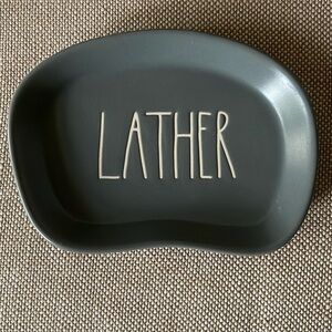 New Rae Dunn LATHER Gray Soap Dish